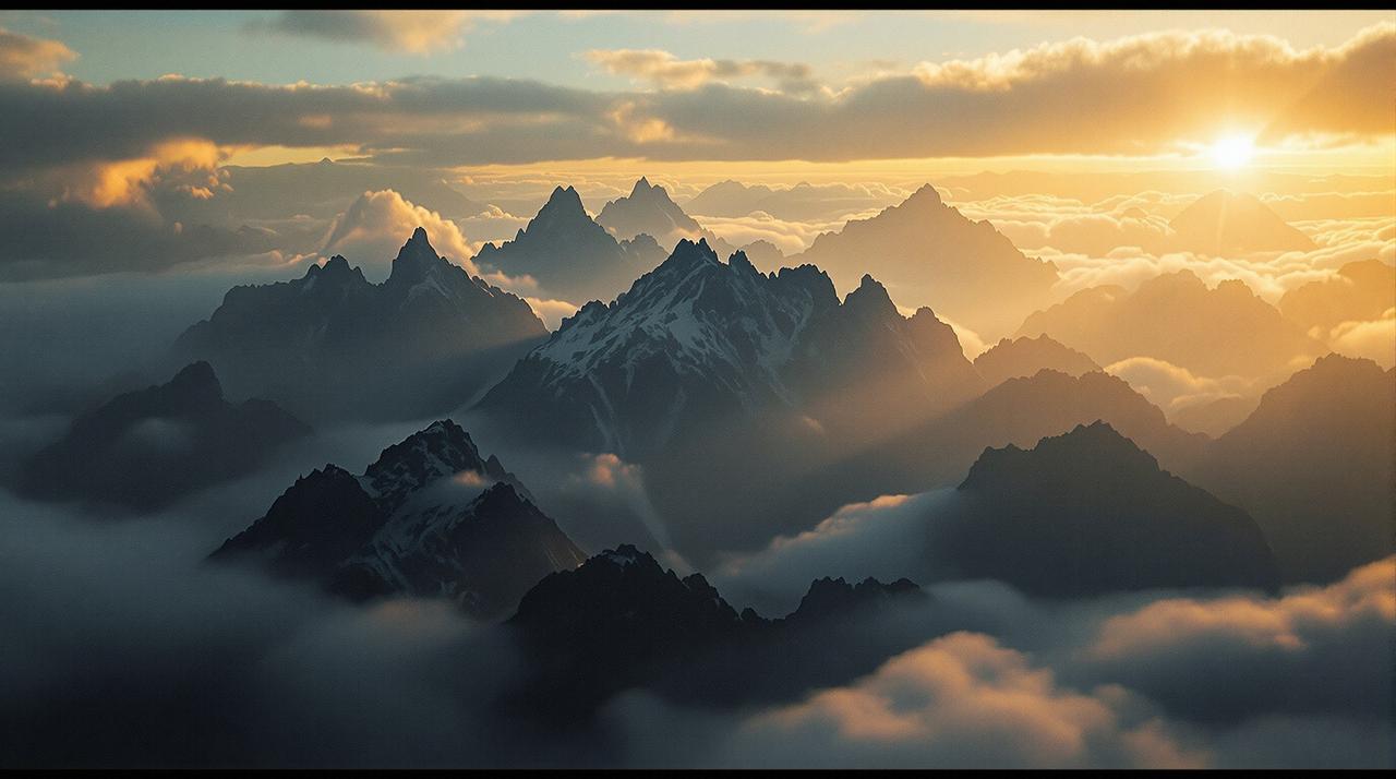 影视仓 - 壮丽山峦与电影艺术的融合背景